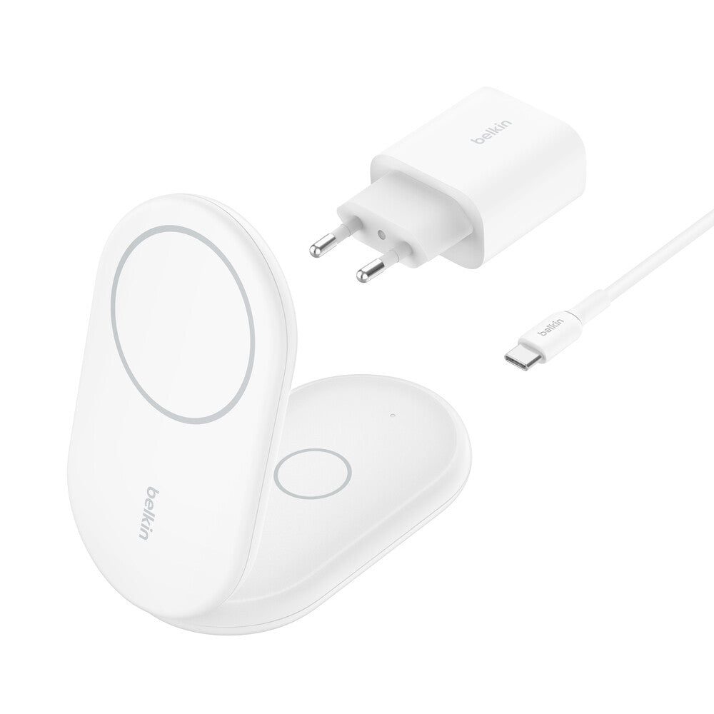 Belkin BoostCharge Hörlurar, Smartphone Vit USB Trådlös laddning Snabb laddning inomhus