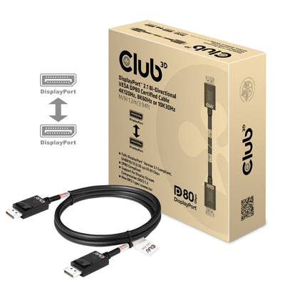CLUB3D CAC-1091 DisplayPort-kabel 1,2 m Svart