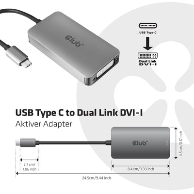 CLUB3D cac-1510 USB C DVI-D Dual link Grå