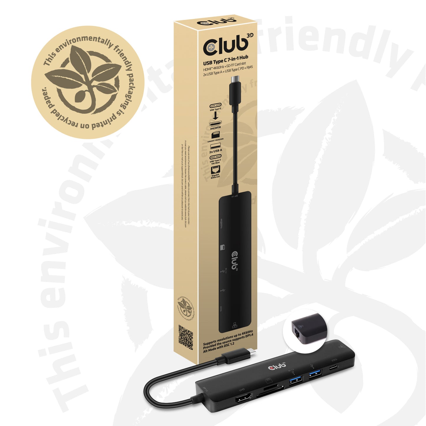 CLUB3D CSV-1592 dockningsstationer för bärbara datorer Dockning USB 3.2 Gen 1 (3.1 Gen 1) Type-C Svart
