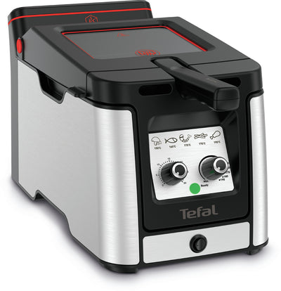 Tefal Clear Duo FR600D Single 0,65 l Fristående 2000 W Fritös Svart, Rostfritt stål