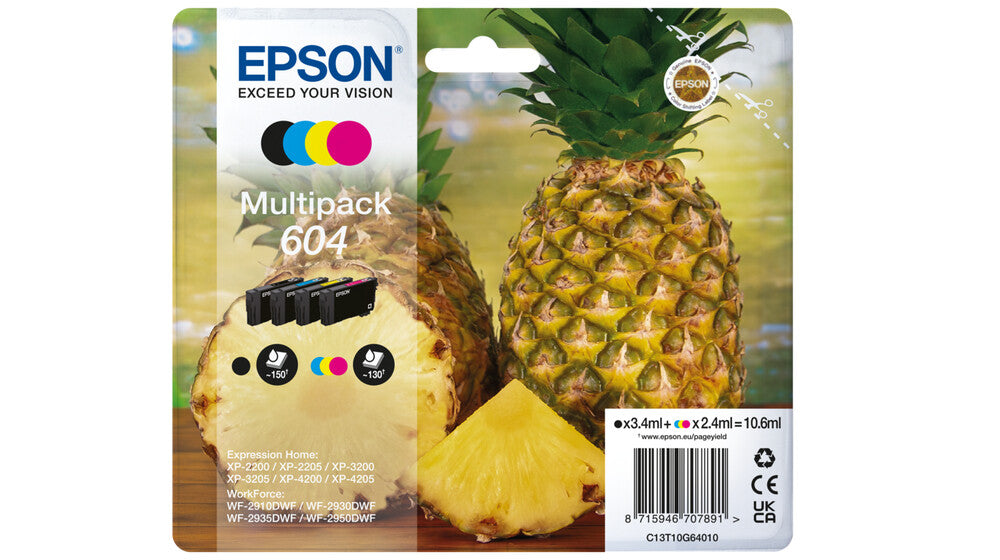 Epson 604 bläckpatroner 4 styck Original Standardavkastning Svart, Cyan, Magenta, Gul