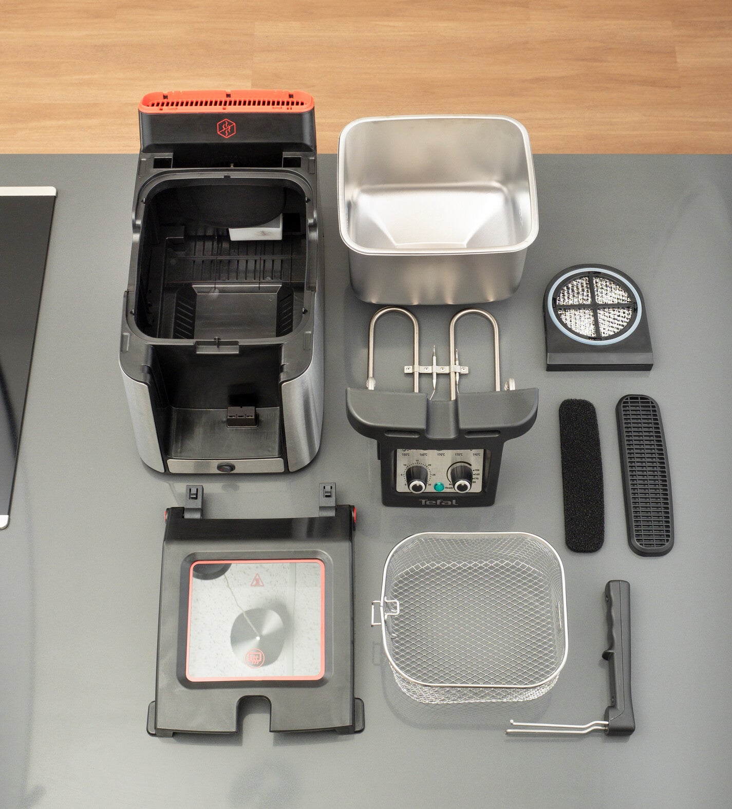 Tefal Clear Duo FR600D Single 0,65 l Fristående 2000 W Fritös Svart, Rostfritt stål