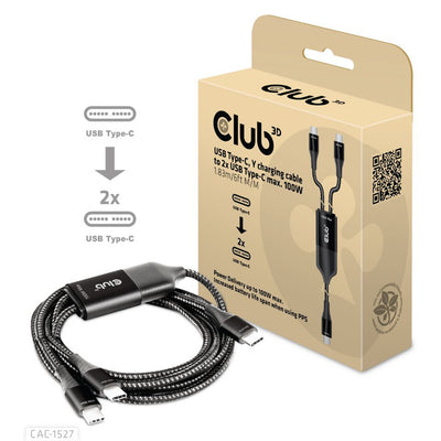 CLUB3D CAC-1527 USB-kablar 1,83 m USB C 2 x USB C Svart