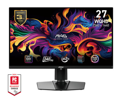 MSI MAG 271QPXDE QD-OLED E2 platta pc-skärmar 67,3 cm (26.5") 2560 x 1440 pixlar Wide Quad HD Svart
