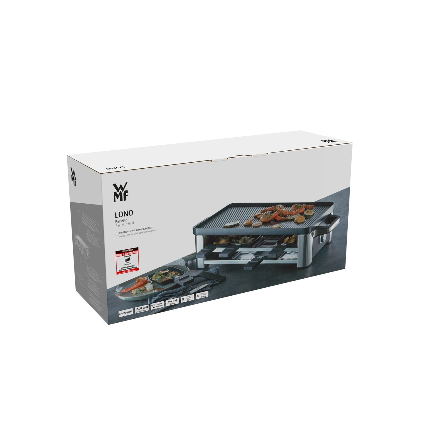 WMF Lono 0415040011 raclettegrill 8 personer 1500 W Svart, Krom