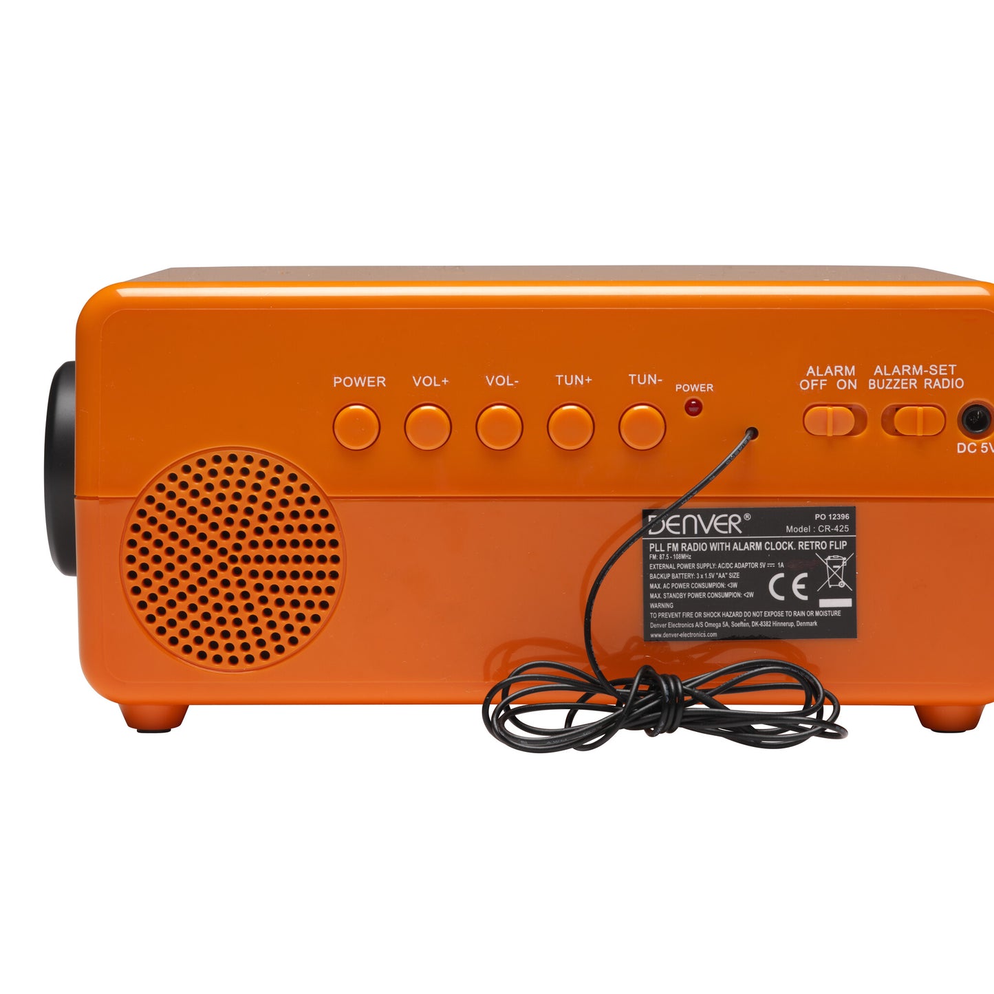 Denver CR-425 radioapparater Klockradio Analog och digital Orange