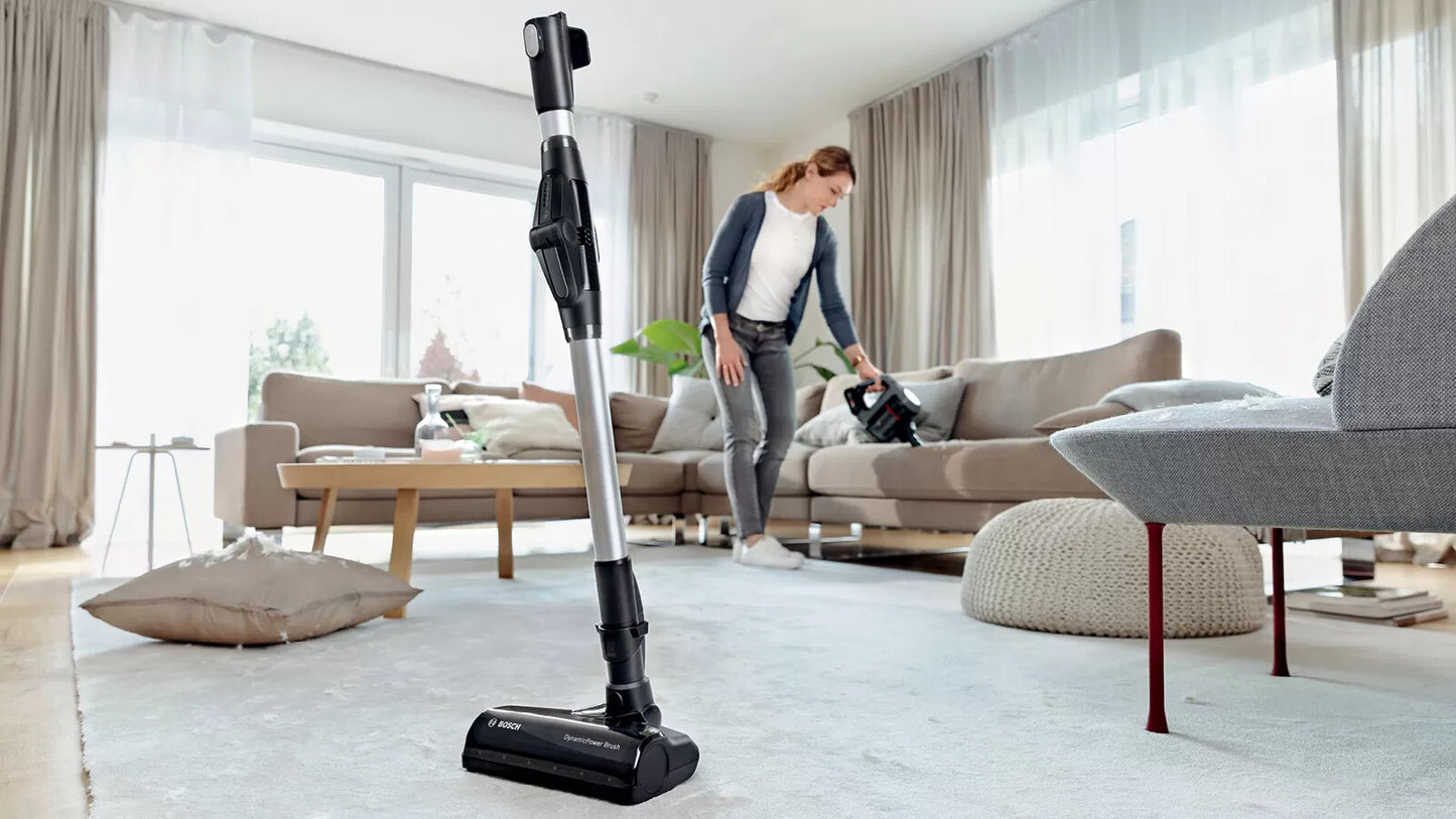 Bosch BBS712A upprättstående dammsugare och elektrisk sopborste 2-in-1 stick vacuum Batteri Torr Hygienfilter Utan påse 0,3 l grafit