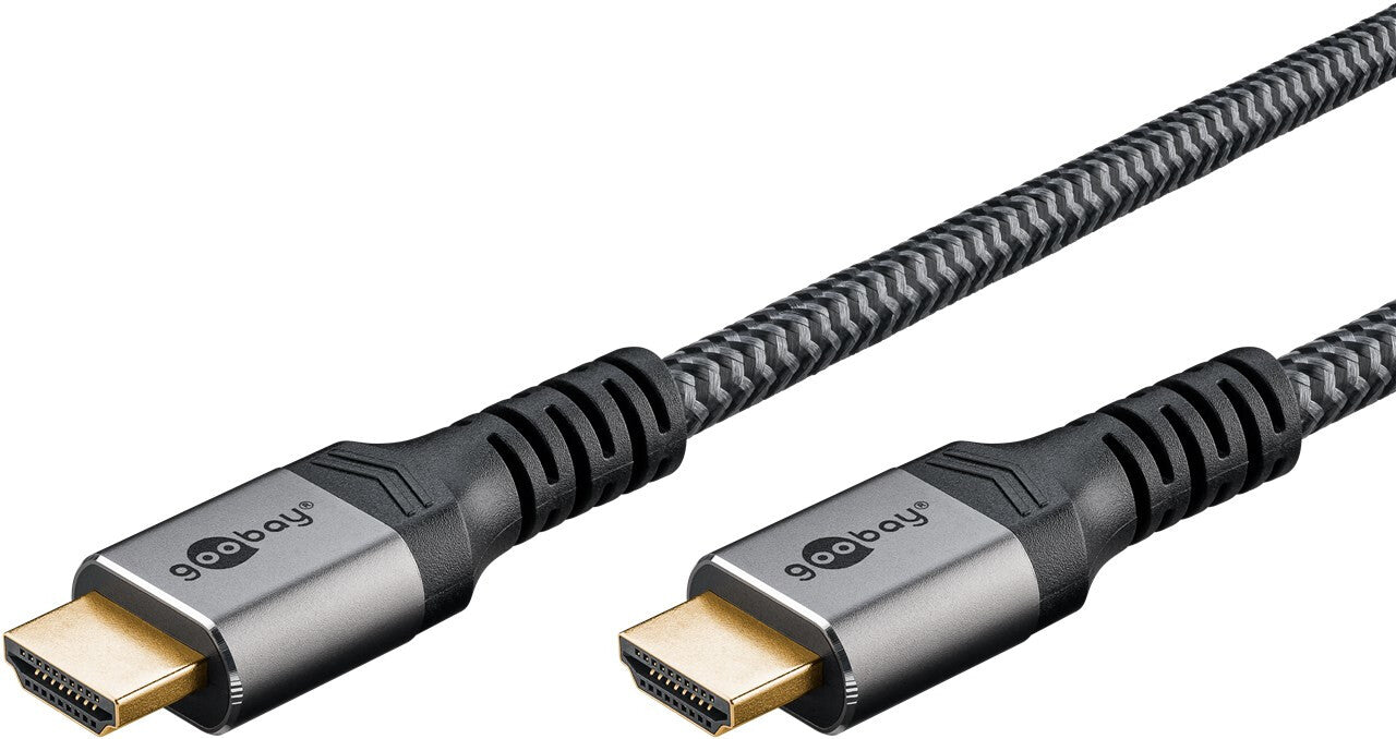 Goobay 64995 HDMI-kabel 3 m HDMI Typ A (standard) Svart, Silver