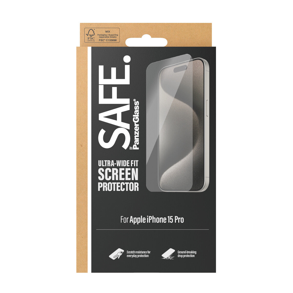 PanzerGlass SAFE. Screen Protector iPhone 2023 6.1" Pro Ultra-Wide Fit Genomskinligt skärmskydd Apple 1 styck