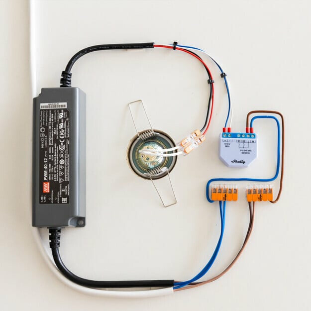 Shelly Plus 0-10V Inbyggd Dimmer Blå, Grå