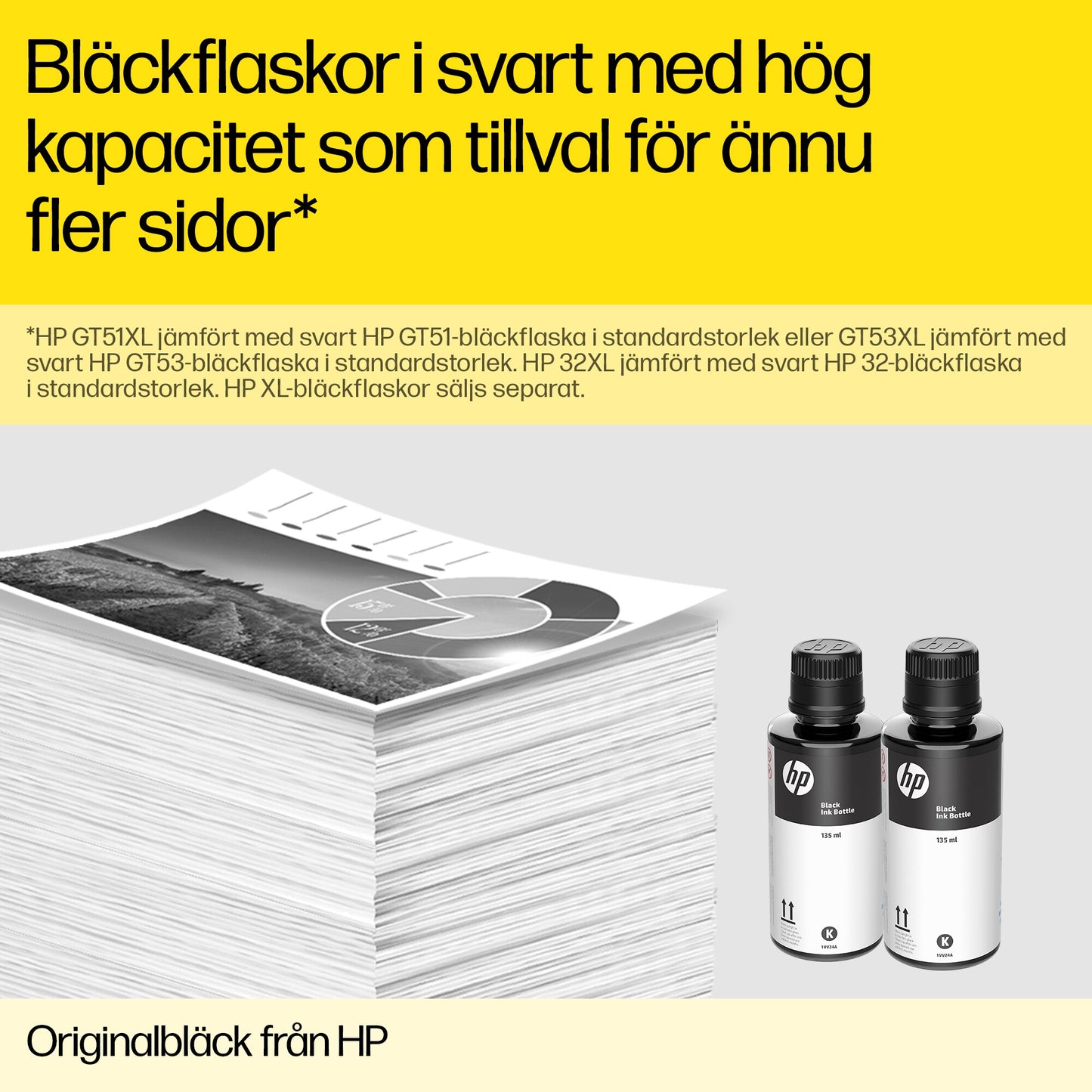 HP GT53XL 135 ml svart originalbläckflaska