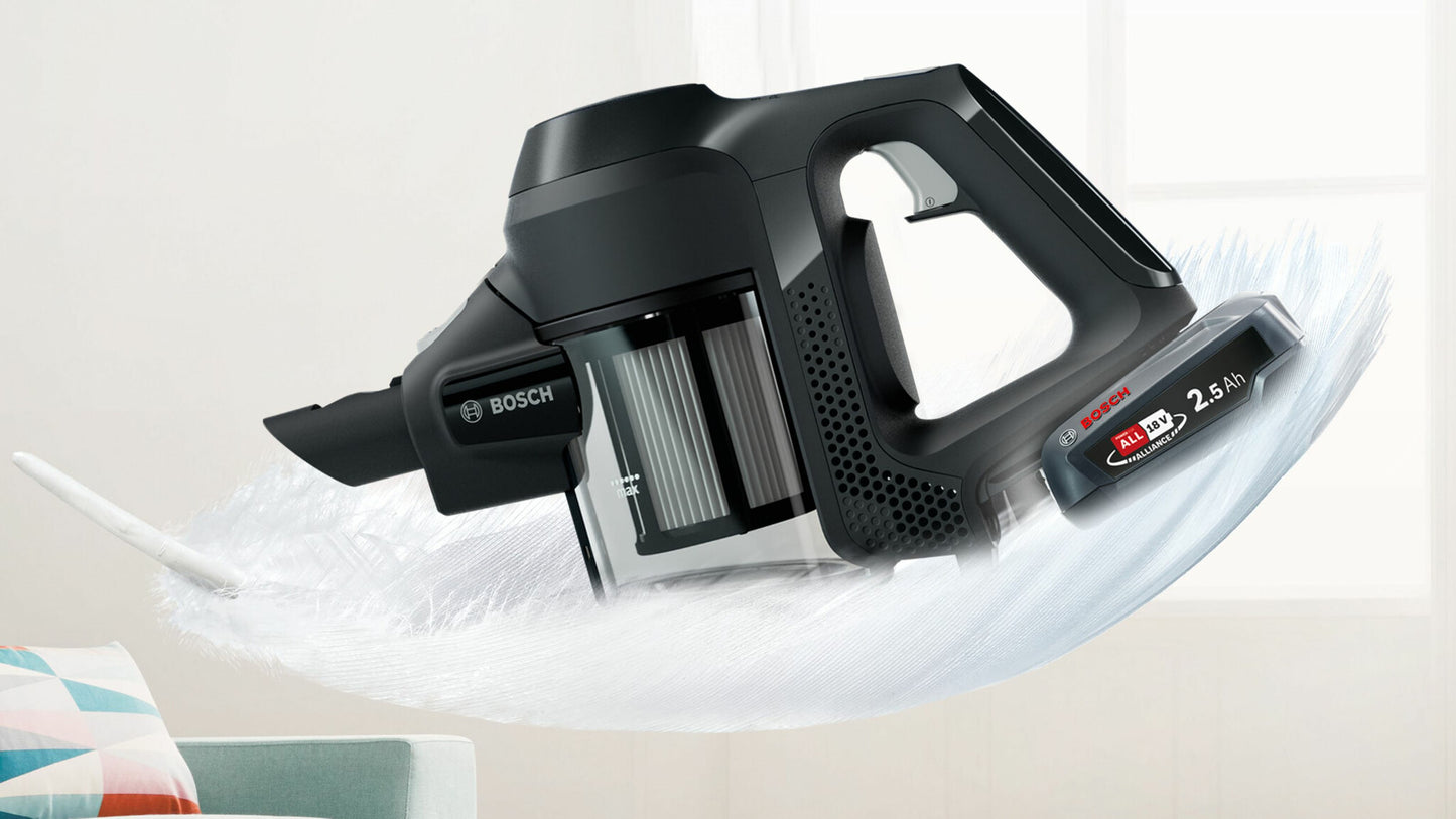 Bosch Serie 6 BBS611BSC upprättstående dammsugare och elektrisk sopborste 2-in-1 stick vacuum Batteri Torr Utan påse Svart 2,5 Ah