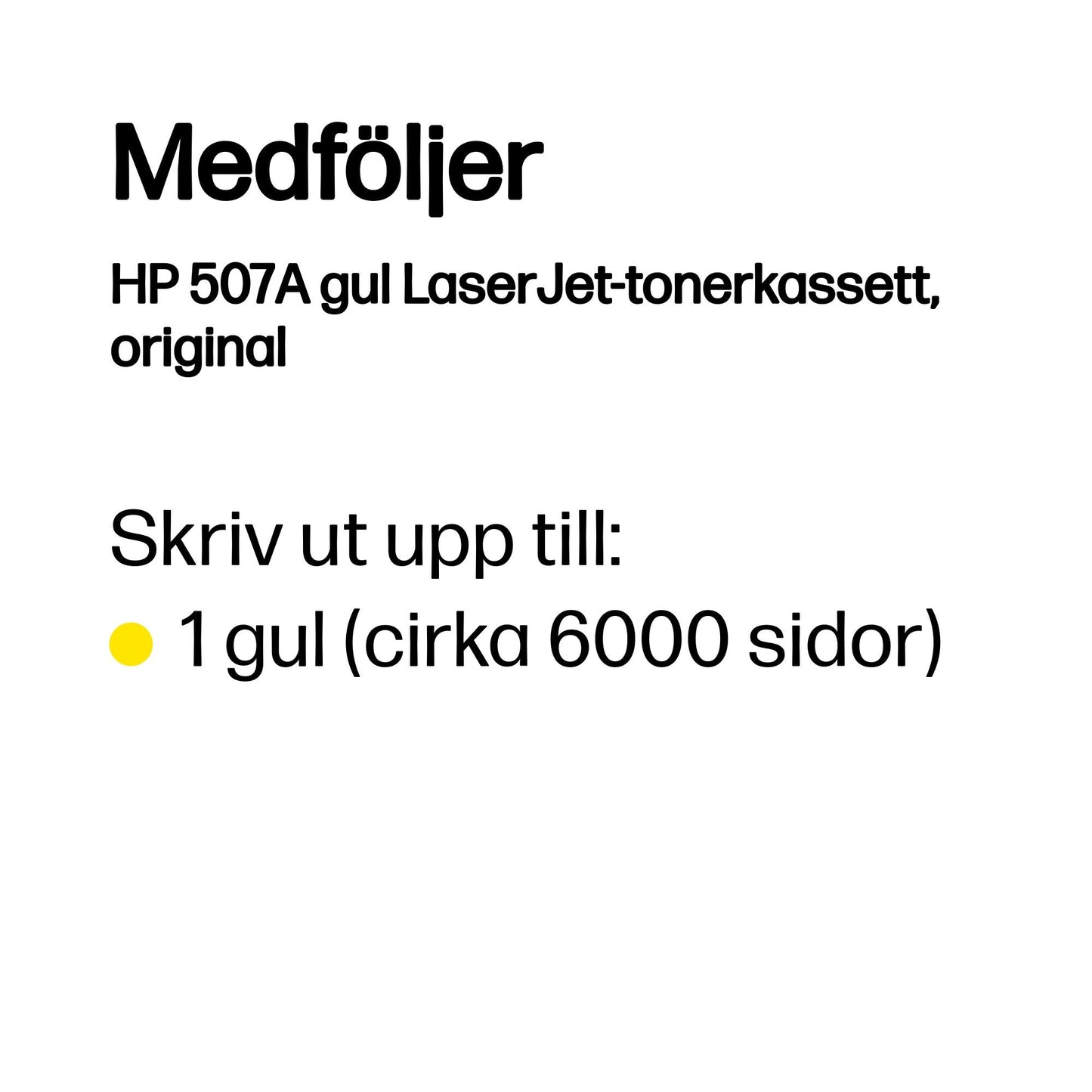 HP 507A gul LaserJet-tonerkassett, original