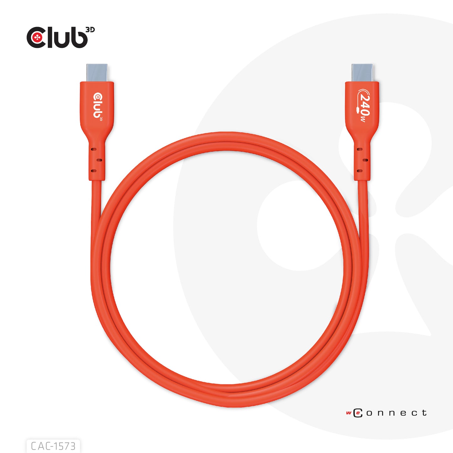 CLUB3D CAC-1573 USB-kablar 2 m USB4 Gen 2x2 USB C Röd