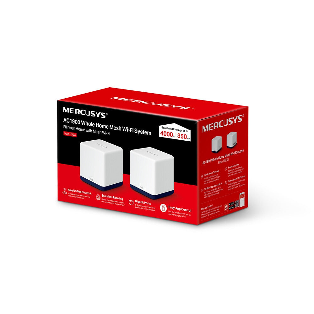 Mercusys Halo H50G(2-pack) Dual-band (2,4 GHz / 5 GHz) Wi-Fi 5 (802.11ac) Vit 3 Intern