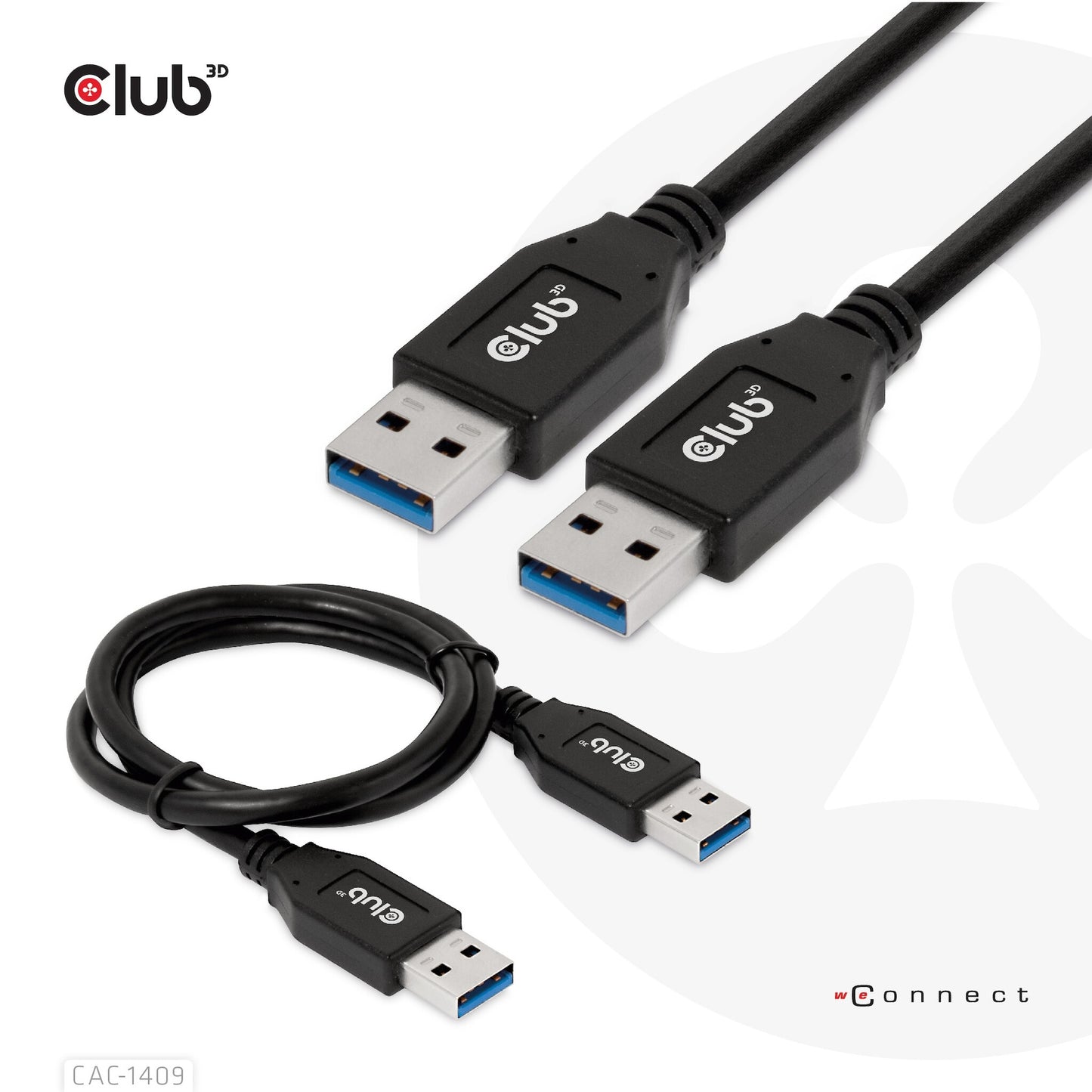 CLUB3D CAC-1409 USB-kablar USB 3.2 Gen 2 (3.1 Gen 2) 0,5 m USB A Svart