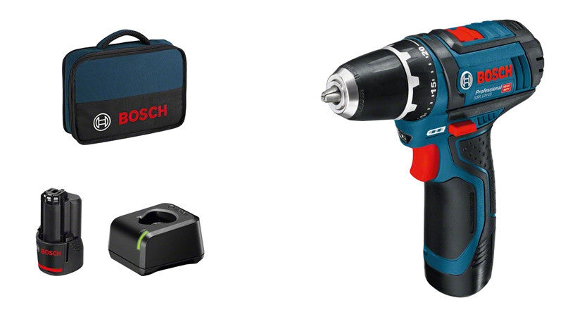 Bosch Akku-Bohrschrauber 12 V Li-Ion 1300 RPM Svart, Blå, Röd