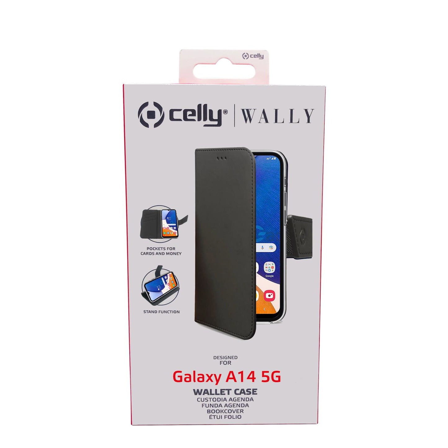 Celly WALLY1035 mobiltelefonfodral 16,8 cm (6.6") Plånbok Svart
