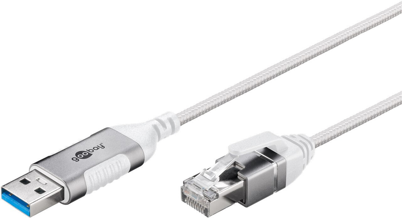 Goobay 74382 kabelomvandlare (hane/hona) USB 3.0 type A RJ45 Vit