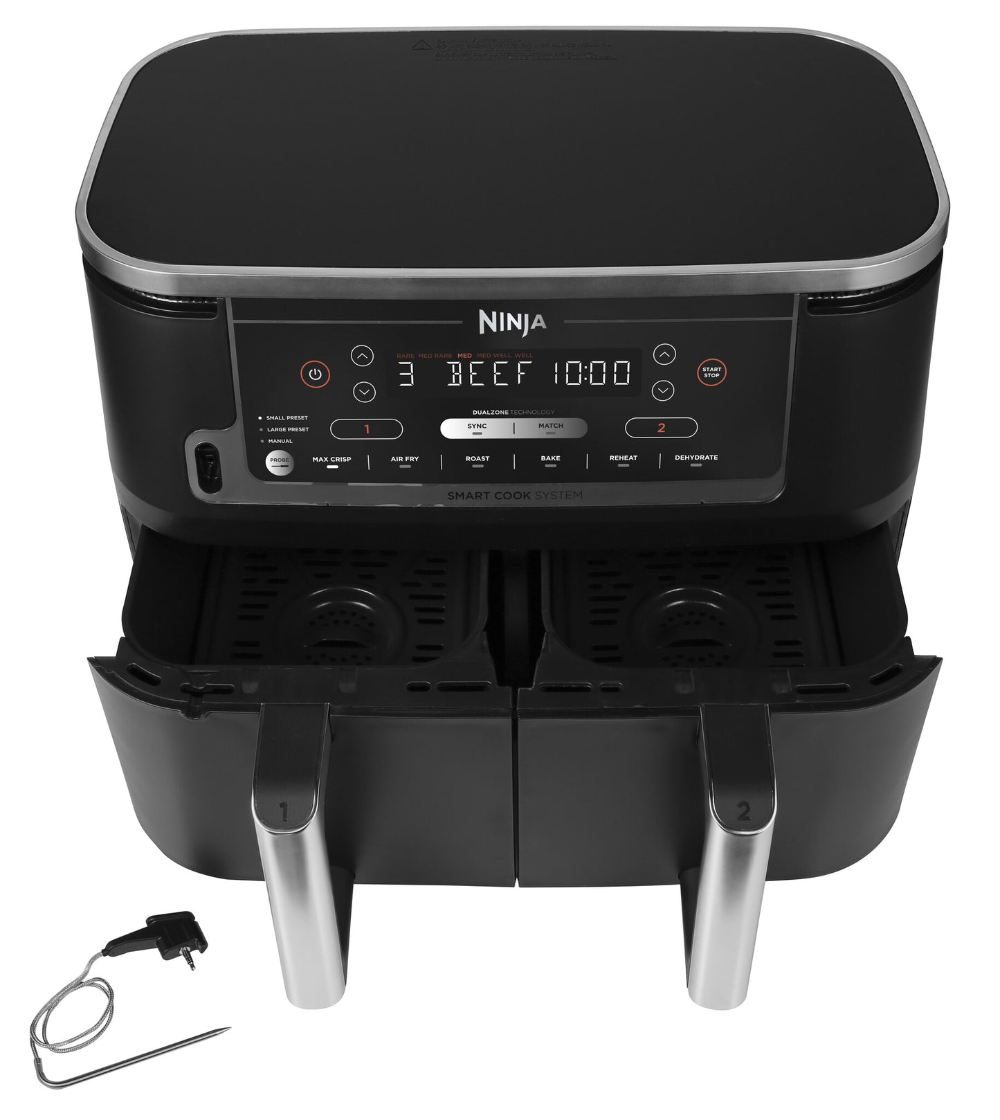 Ninja AF451EU fritös Single 9,5 l 2470 W Varmluftsfritös Svart