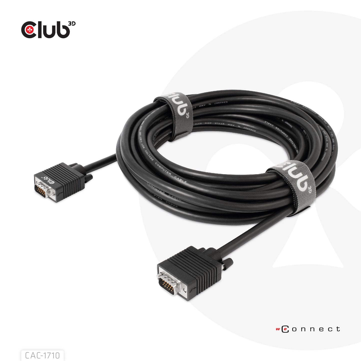 CLUB3D CAC-1710 VGA-kabel 10 m VGA (D-Sub) Svart