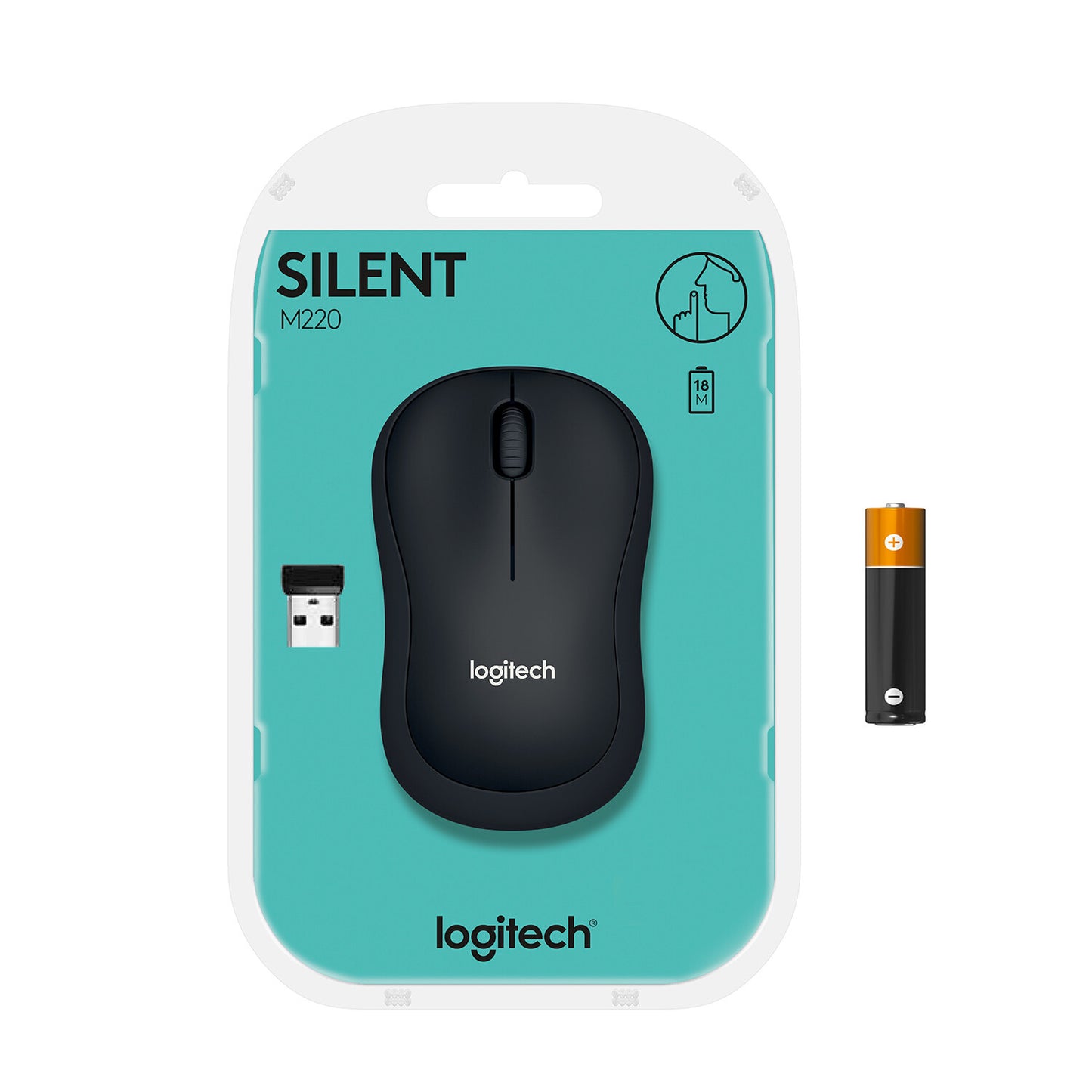 Logitech M220 Silent datormöss Kontor Ambidextrous RF Trådlös Optisk 1000 DPI