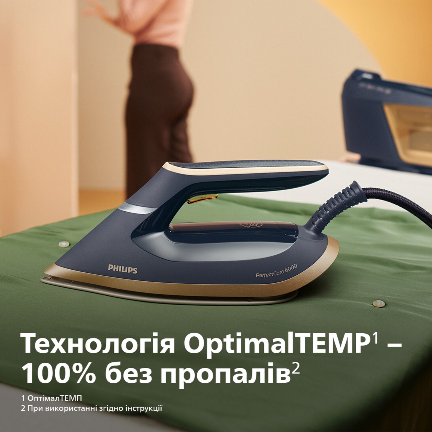 Philips PSG6066/20 ångstrykjärnsladdare 2400 W 1,8 l SteamGlide Advanced Blå, Guld