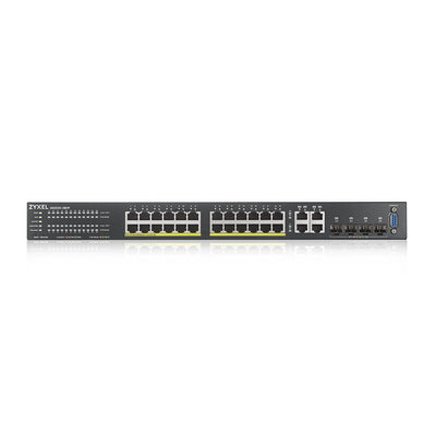 Zyxel GS2220-28HP-EU0101F nätverksswitchar hanterad L2 Gigabit Ethernet (10/100/1000) Strömförsörjning via Ethernet (PoE) stöd Svart