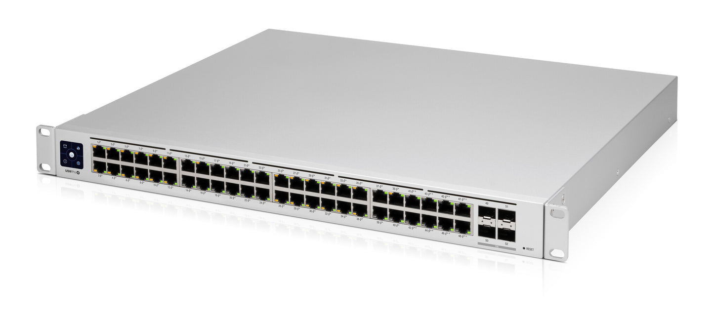 Ubiquiti UniFi Pro 48-Port PoE hanterad L2/L3 Gigabit Ethernet (10/100/1000) Strömförsörjning via Ethernet (PoE) stöd 1U Silver