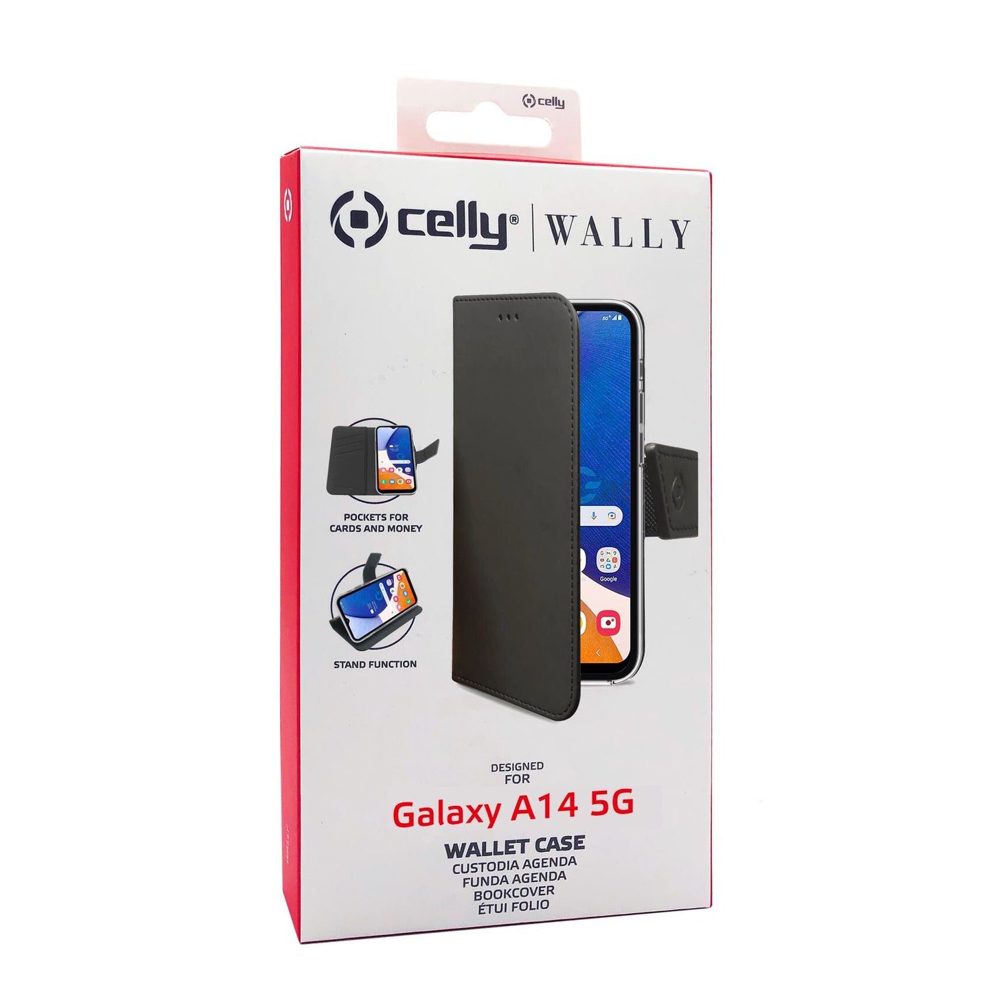Celly WALLY1035 mobiltelefonfodral 16,8 cm (6.6") Plånbok Svart