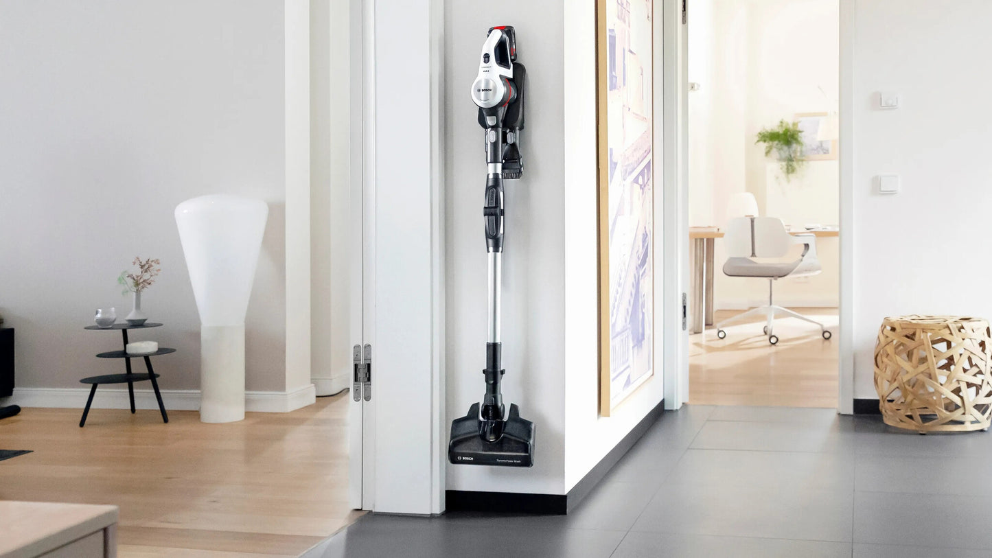 Bosch BCS711XXL upprättstående dammsugare och elektrisk sopborste Skaftdammsugare Batteri Torr Utan påse 0,3 l Vit 3 Ah