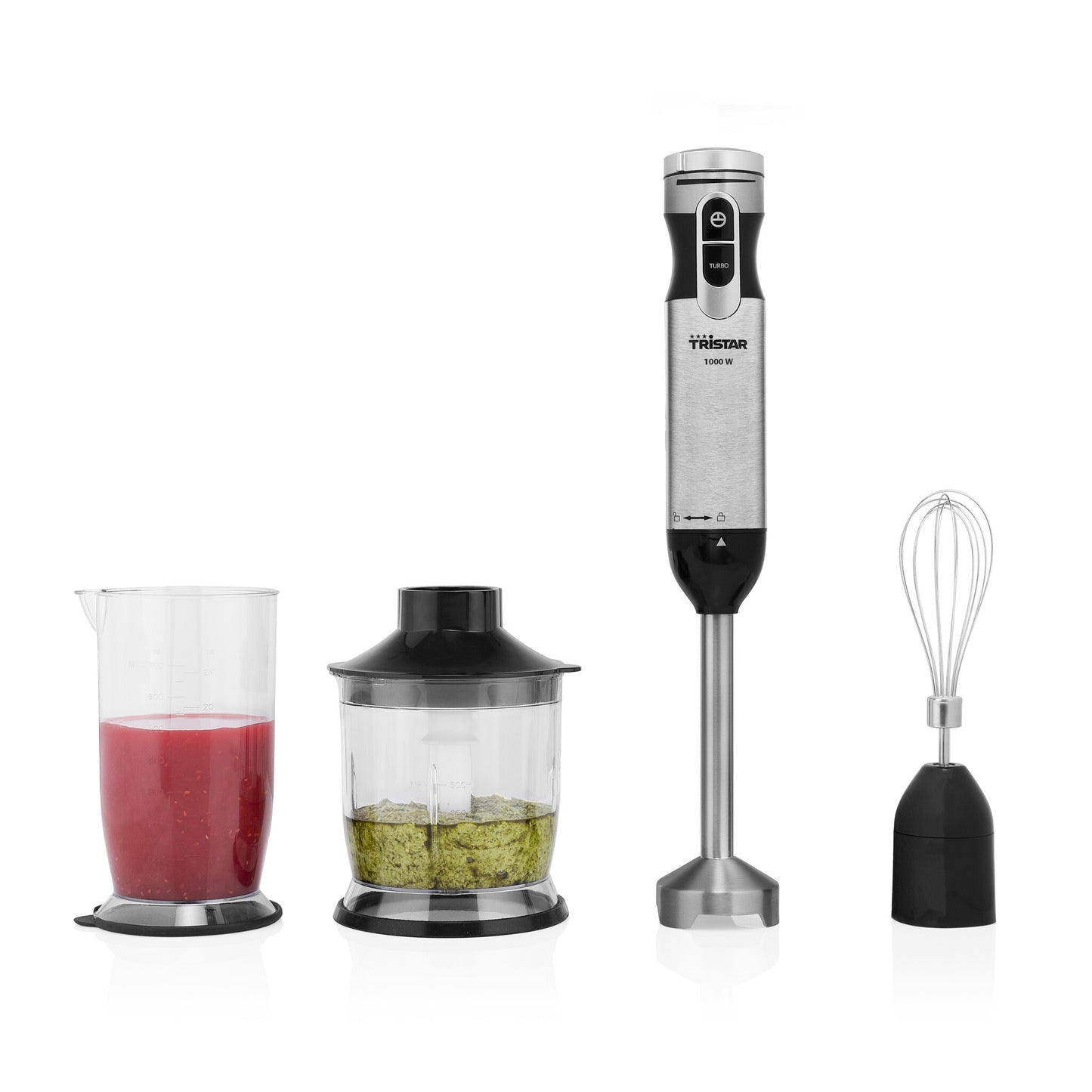 Tristar MX-4829 mixer 0,7 l Stavmixer 1000 W Svart, Rostfritt stål