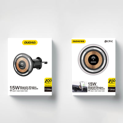 DUDAO F12MAX 15W Wireless Charger and Car holder Passiv hållare Mobiltelefon / smartphone Svart