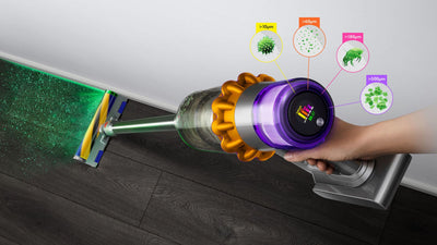 Dyson V15 Detect Absolute 2-in-1 stick vacuum Batteri Torr Utan påse 660 W Nickel, Gul