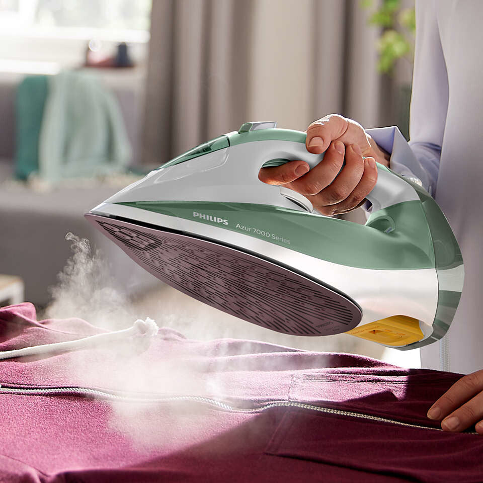 Philips 7000 series DST7012/70 strykjärn Ångstrykjärn SteamGlide Plus stryksula 2600 W Grön, Grå