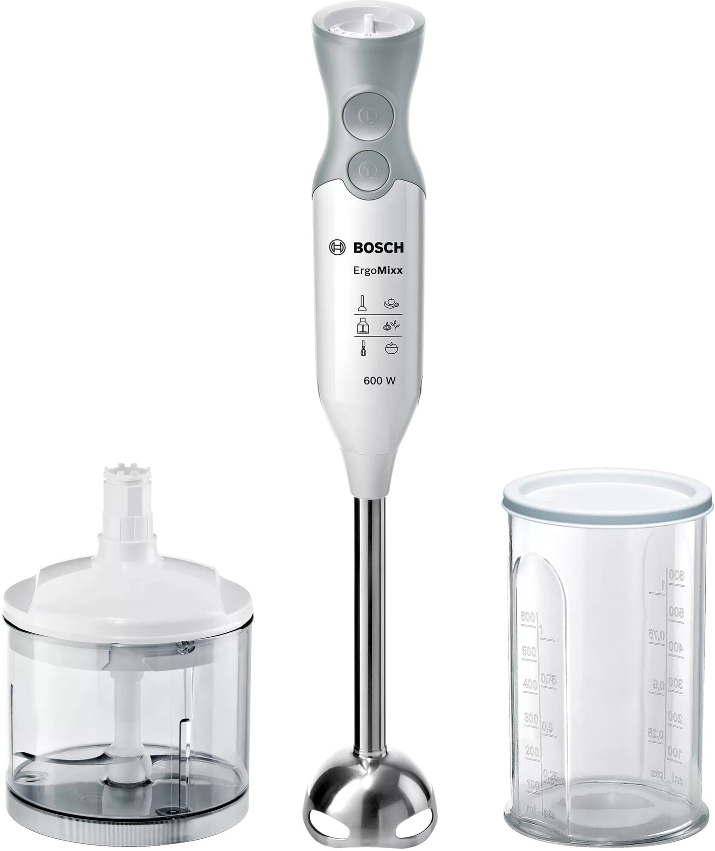 Bosch ErgoMixx MSM66120 Stavmixer 600 W Grå, Vit