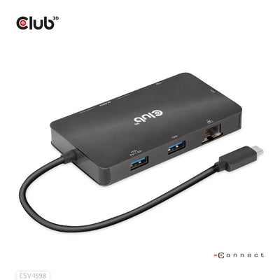 CLUB3D CSV-1598 dockningsstationer för bärbara datorer USB 3.2 Gen 2 (3.1 Gen 2) Type-C Svart