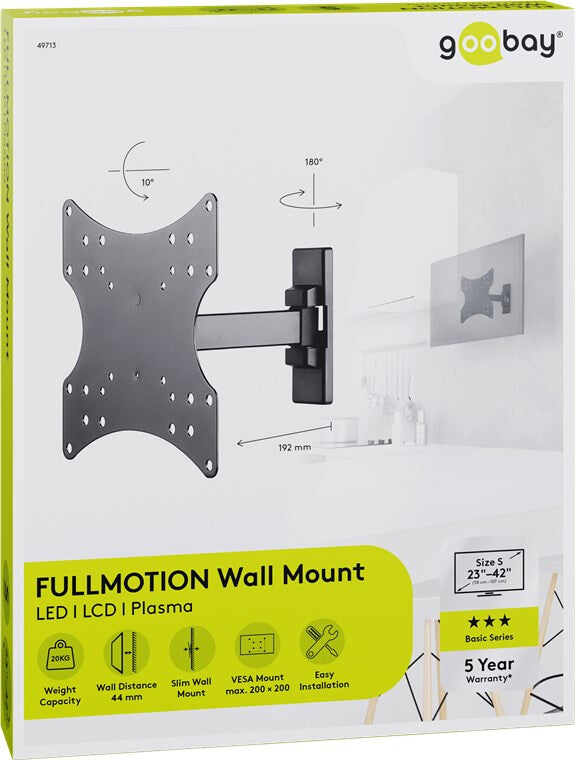 Goobay 49713 tv-fäste 106,7 cm (42") Svart
