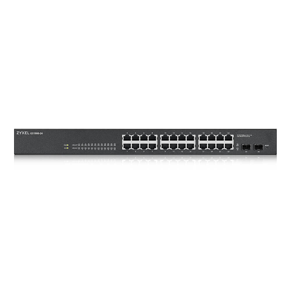 Zyxel GS-1900-24 v2 hanterad L2 Gigabit Ethernet (10/100/1000) 1U Svart