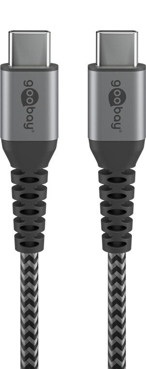 Goobay 49302 USB-kablar USB 2.0 1 m USB C Grå, Silver