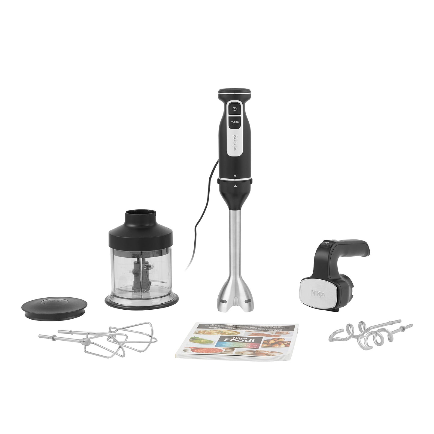 Ninja CI100EU mixer 0,7 l Stavmixer 850 W Svart, Rostfritt stål, Transparent
