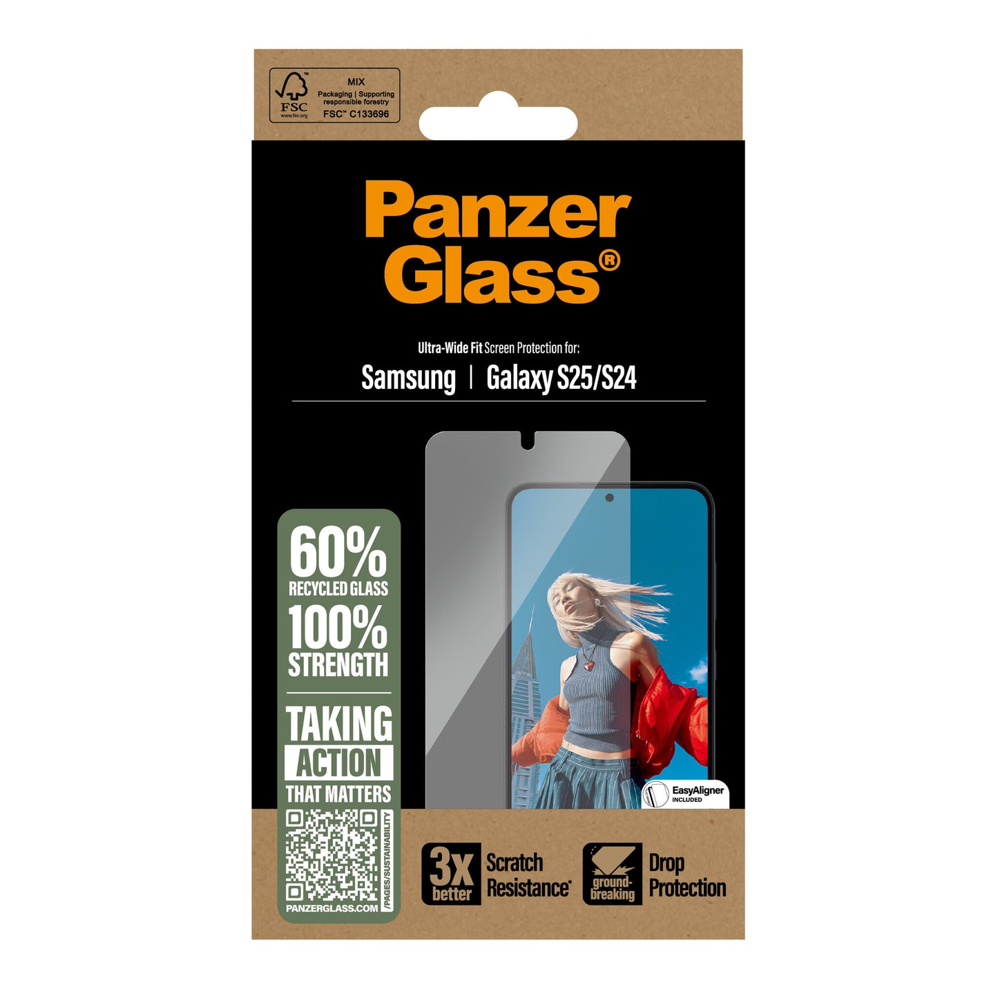 PanzerGlass Ultra Wide Fit Genomskinligt skärmskydd Samsung 1 styck