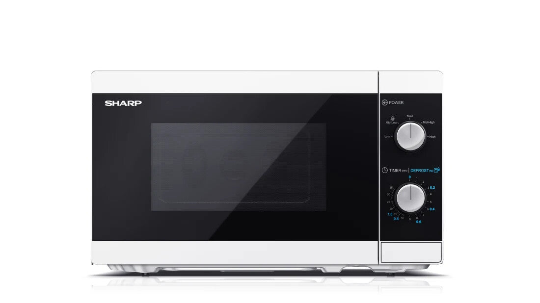 Sharp YC-MS01E-W mikrovågsugn Svart, Vit Enbart mikrovågsugn Bänkdiskmaskin 20 l 800 W