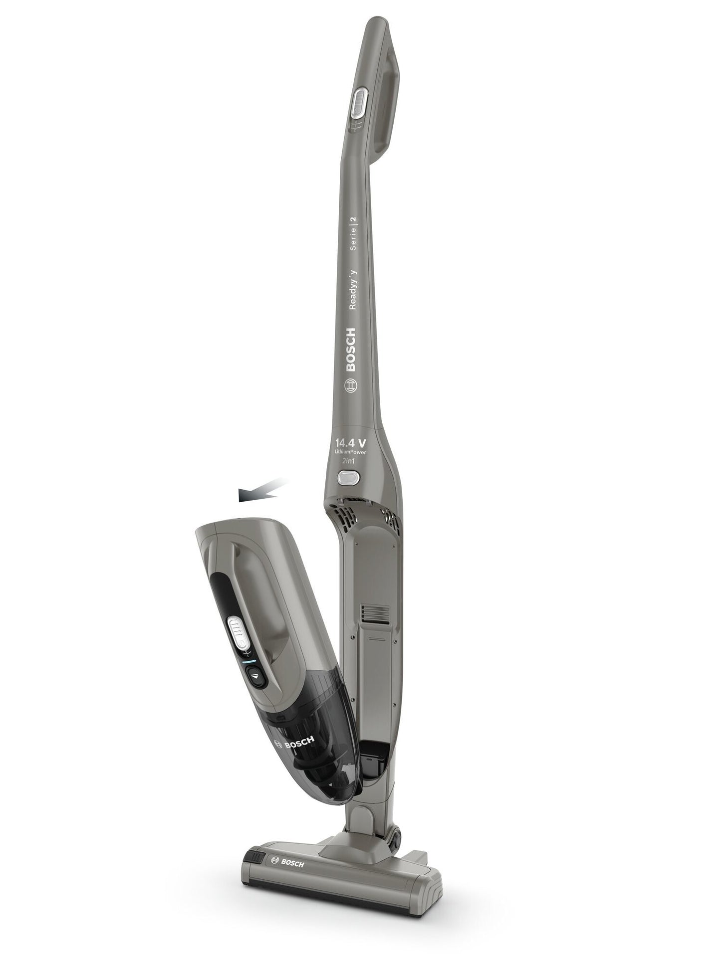 Bosch Serie 2 BBHF214G upprättstående dammsugare och elektrisk sopborste 2-in-1 stick vacuum Batteri Torr Utan påse Grå