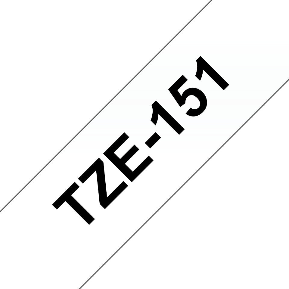 Brother TZE-151 etikett-tejp Svart på transparent