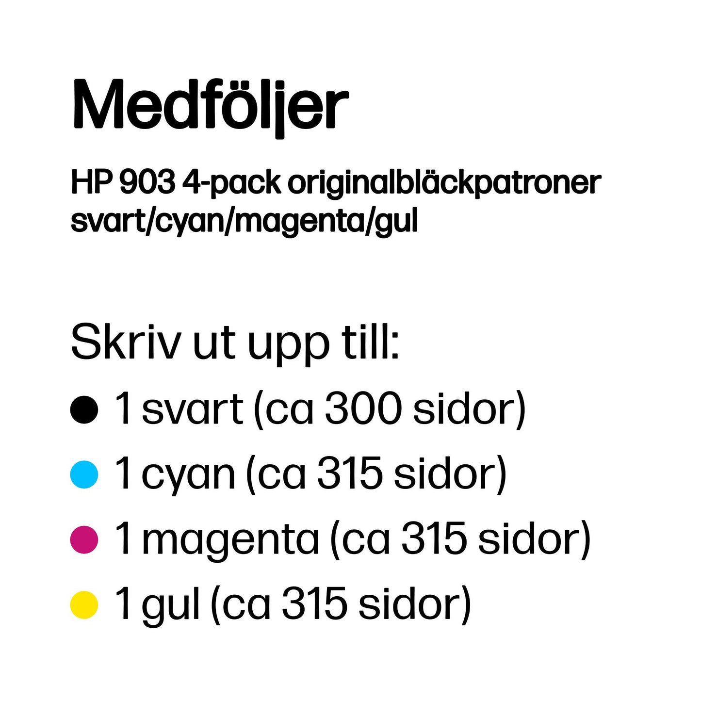 HP 903 4-pack originalbläckpatroner svart/cyan/magenta/gul
