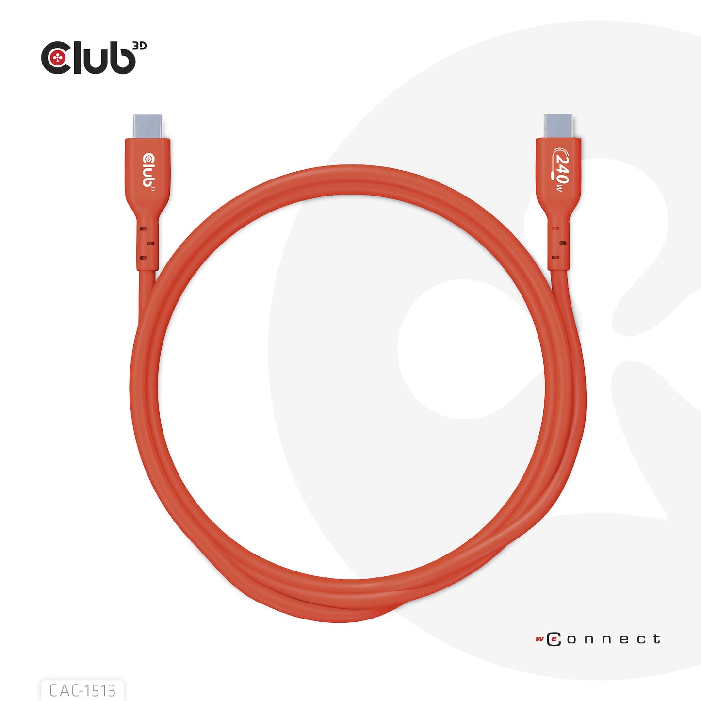 CLUB3D CAC-1513 USB-kablar 3 m USB 2.0 USB C Orange