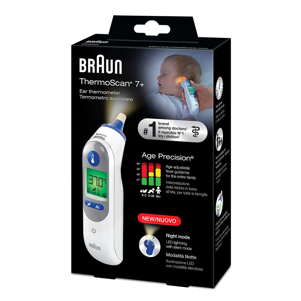 Braun IRT6525 digitala febertermometrar Kontakttermometer Vit Öra Knappar