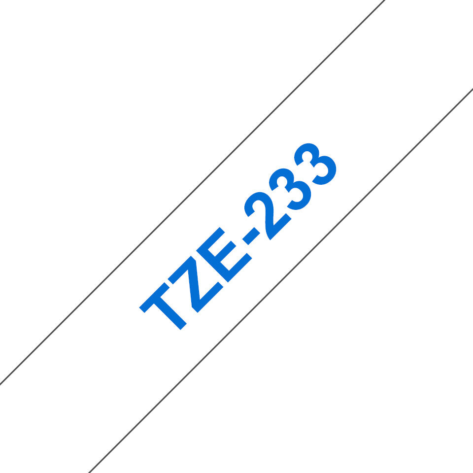 Brother TZE-233 etikett-tejp Blå på vit
